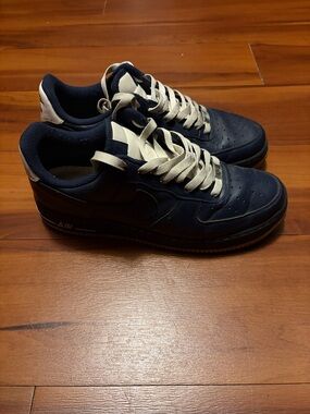 2009 Nike Air Force 1 '07 Low Midnight Navy Blue  Sneakers 315122-411 Sz 9